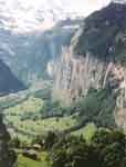 Known as the little Yosemite Valley as seen from a narrow gauge train going up to Wengen