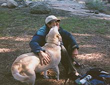 Carol's partner "Sedona" greeting a quester